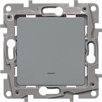 Переключатель с подсветкой без рамки Legrand Etika 1-кл. проходной алюминий картинка